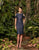 Alexander by Daymor - 978 Lace V-neck Knee Length Sheath Dress In Blue