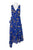 Taylor - 9791M Floral Flutter Paneled Asymmetrical Hem Dress In Blue and Print