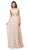 Dancing Queen - 9792 Illusion Plunged Neckline Lace Bodice Prom Dress