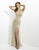 Blush - Strapless Long Dress with Slit 9793 in Nude