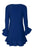 Laundry - 97F34310 Flounce Cuff Long Sleeves Solid Jersey Shift Dress In Blue