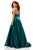 Sherri Hill - 52424 V-Neck Open Back Evening Dress In Green