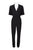 Laundry - 97R24307 Front Zip V-neck Jumpsuit In Black