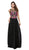 Dancing Queen - 9800 Simulated Two-Piece Embroidered Applique Evening Dress In Black