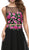 Dancing Queen - 9800 Simulated Two-Piece Embroidered Applique Evening Dress In Black