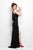 Primavera Couture - 9805 Cowl Back Halter Sequin Embellished Gown in Black