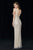 Angela and Alison - 981161 Plunging V-Neck Embellished Gown In White and Neutral