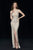 Angela and Alison - 981161 Plunging V-Neck Embellished Gown In White and Neutral
