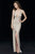 Angela and Alison - 981161 Plunging V-Neck Embellished Gown In White and Neutral