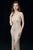 Angela and Alison - 981161 Plunging V-Neck Embellished Gown In White and Neutral