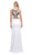 Dancing Queen - 9820 Floral Embroidered High Slit Two-Piece Prom Dress In White
