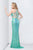 Primavera Couture - 9824 Sequined V-neck Sheath Dress  in Green