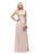 Gilded Lace Illusion A-Line Prom Dress in Neutral