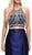 Dancing Queen - 9831 Embellished Two Piece Mermaid Evening Dress In Blue