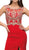 Dancing Queen - 9845 Gilded Ornate Bodice Sheath Silhouette Prom Dress
