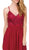 Dancing Queen - 9850 Beaded Lace V-neck A-line Prom Dress in Red