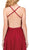 Dancing Queen - 9850 Beaded Lace V-neck A-line Prom Dress in Red