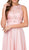 Dancing Queen - 9851 Beaded Lace Jewel Neck A-line Prom Dress in Pink