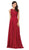 Dancing Queen - 9851 Beaded Lace Jewel Neck A-line Prom Dress in Red