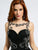 98547 Crystal Beaded Ruched Illusion Bateau A-line Dress