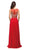 Dancing Queen - 9856 Illusion Bateau Gilded Evening Gown in Red