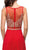 Dancing Queen - 9856 Illusion Bateau Gilded Evening Gown in Red