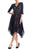 Taylor - 1239M Quarter Length Sleeved Handkerchief Hem Lace Midi Dress In Blue and Neutral
