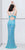 Primavera Couture - 9870 Ornate V-neck Sheath Dress  in Blue