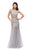 Dancing Queen - 9872 Embellished Illusion Bateau Sheath Formal Dress in Silver