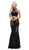 Dancing Queen - 9873 Two Piece Halter Mermaid Evening Dress in Black