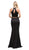 Dancing Queen - 9873 Two Piece Halter Mermaid Evening Dress in Black