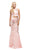Dancing Queen - 9873 Two Piece Halter Mermaid Evening Dress in Pink