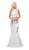 Dancing Queen - 9873 Two Piece Halter Mermaid Evening Dress in White