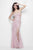 Primavera Couture - 9873 Stunning Sequin Studded Sheath Gown in Pink