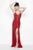 Primavera Couture - 9873 Stunning Sequin Studded Sheath Gown in Red