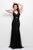 Primavera Couture - Sleeveless V Neck Starburst Sheath Dress 9874 in Black