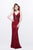 Primavera Couture - Sleeveless V Neck Starburst Sheath Dress 9874 in Red