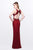 Primavera Couture - Sleeveless V Neck Starburst Sheath Dress 9874 in Red