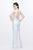 Primavera Couture - Sleeveless V Neck Starburst Sheath Dress 9874 in White