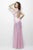 Primavera Couture - Sleeveless V Neck Starburst Sheath Dress 9874 in Pink