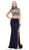 Dancing Queen - 9875 Embroidered Laced Crop top Two-Piece Prom Dress In Black