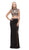 Dancing Queen - 9875 Embroidered Laced Crop top Two-Piece Prom Dress In Black