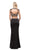 Dancing Queen - 9875 Embroidered Laced Crop top Two-Piece Prom Dress In Black