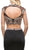 Dancing Queen - 9875 Embroidered Laced Crop top Two-Piece Prom Dress In Black