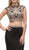 Dancing Queen - 9875 Embroidered Laced Crop top Two-Piece Prom Dress In Black