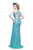 Primavera Couture - Vibrant sequined spaghetti strapped gown 9877 in Green