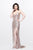 Primavera Couture - Vibrant sequined spaghetti strapped gown 9877 in Champagne