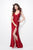 Primavera Couture - Vibrant sequined spaghetti strapped gown 9877 in Red