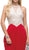 Dancing Queen - 9881 Bedazzled Halter A-line Evening Dress in Red