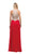 Dancing Queen - 9881 Bedazzled Halter A-line Evening Dress in Red